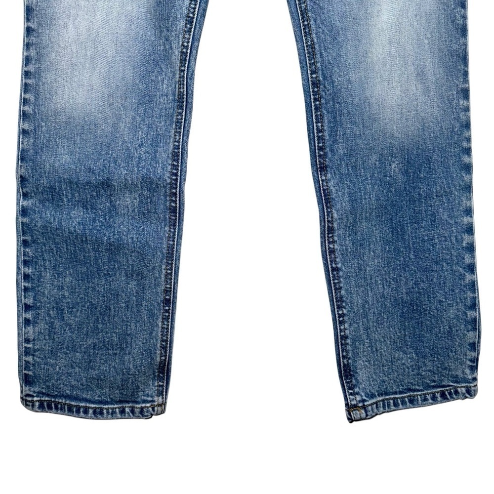 NEW KANCAN Baggy Fit Stretch Ankle Jeans High Rise Button Fly Acid Wash Size 25 - Picture 7 of 13